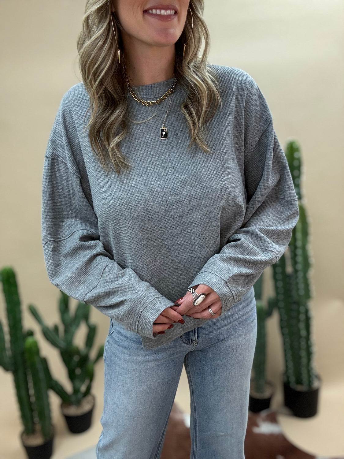 Thermal Heather Gray Long Sleeve
