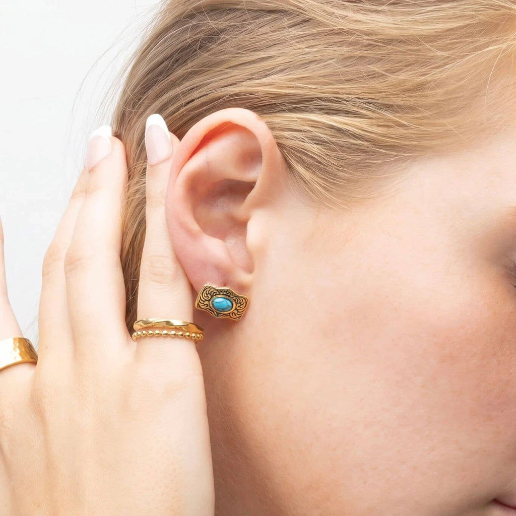 Buckle Stud Earrings