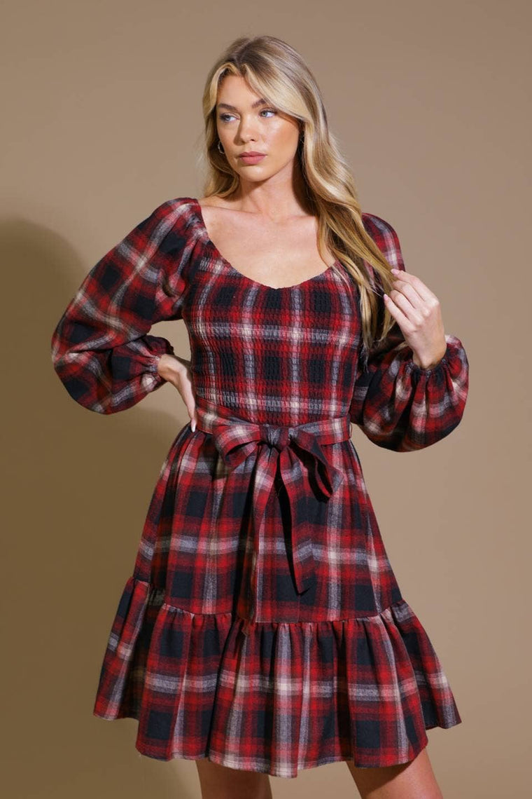 Playful Plaid Swing Dress