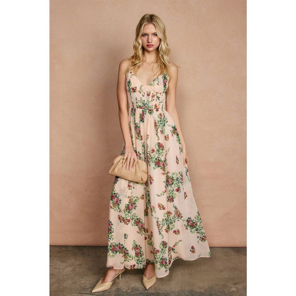 Pamela Floral Corset Maxi Dress