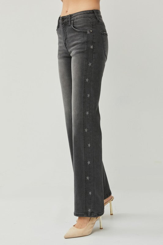 Stardust Black Washed Straight  Risen Jeans