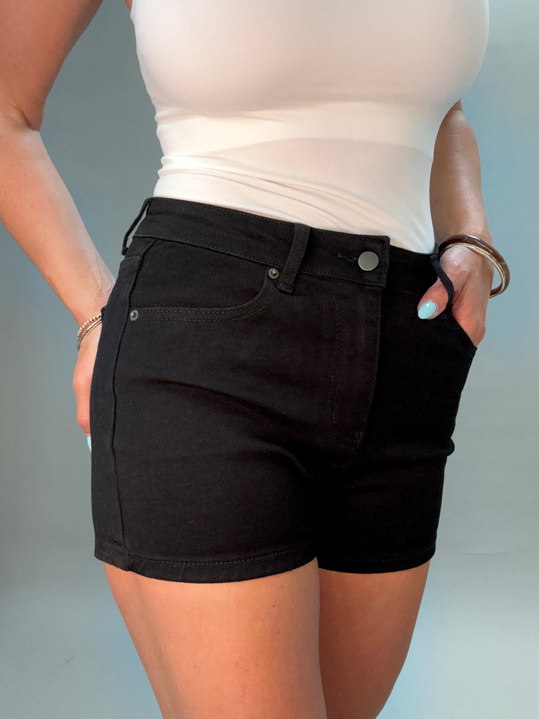 Midnight Black Stretch Shorts