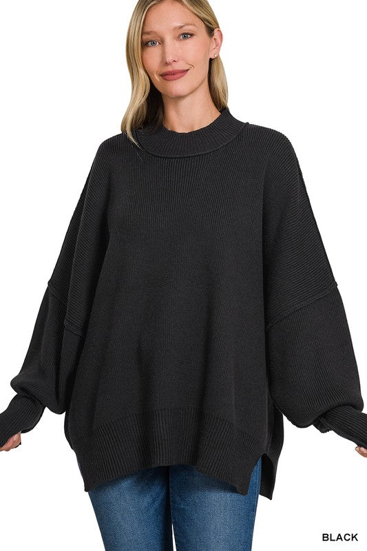 Alex Oversized Black Sweater