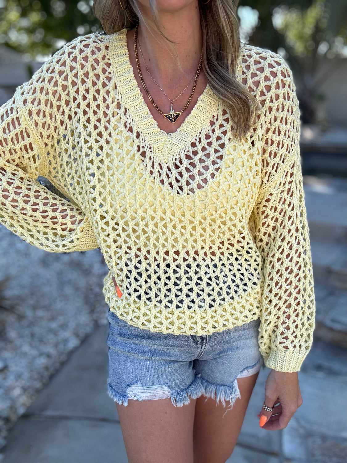 Daffodil Crochet Sweater Top