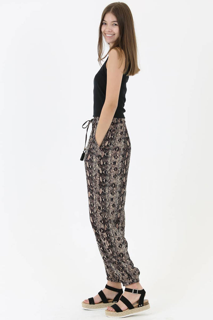 Snake Print Jogger Pants