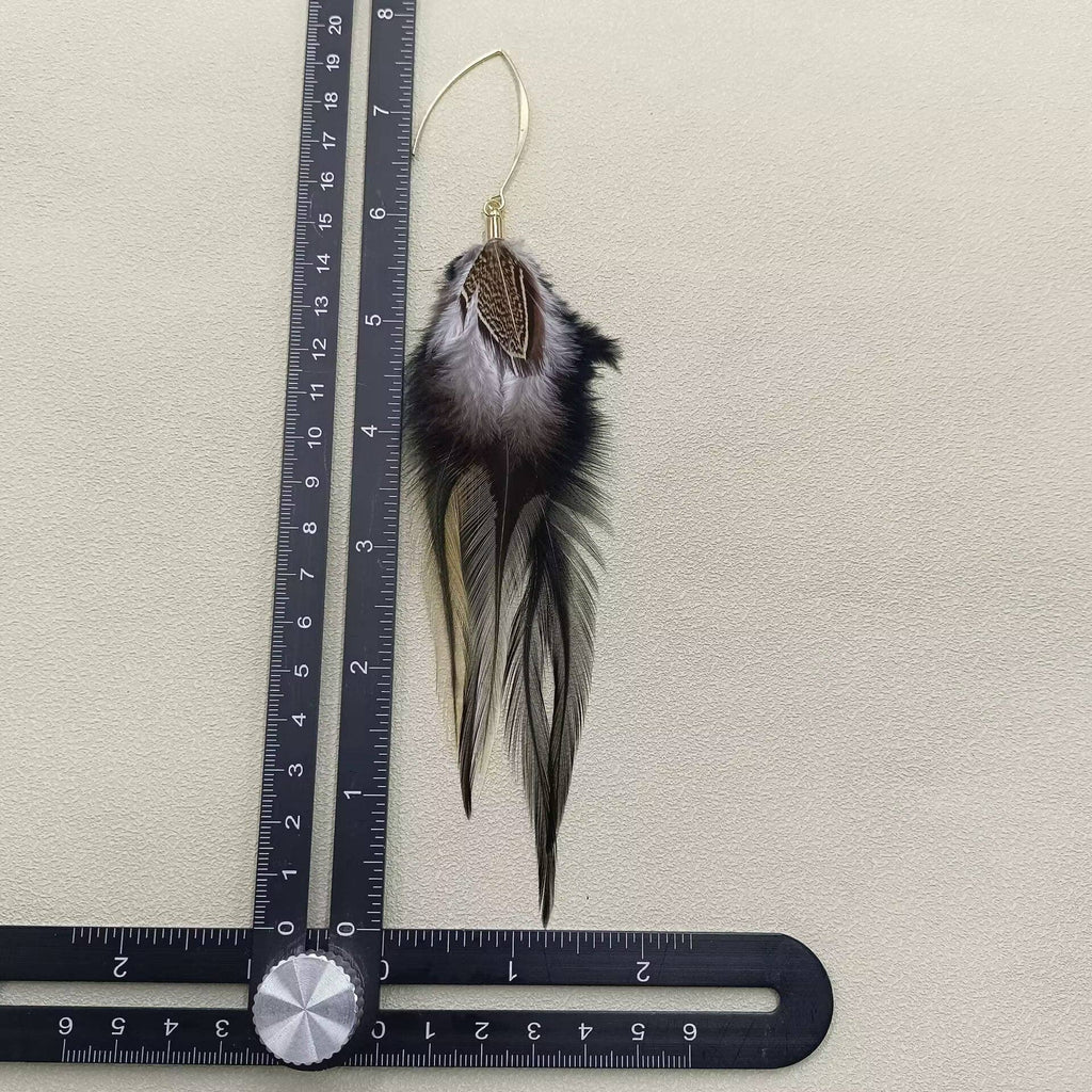 Midnight Feather Dangle Earrings