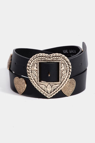 Black+ Gold Heart Belt