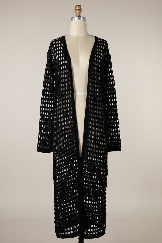 Black Crochet Duster