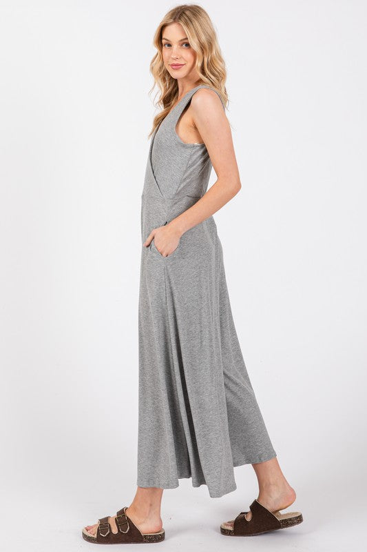 Heather Gray Tank Jumpsuit