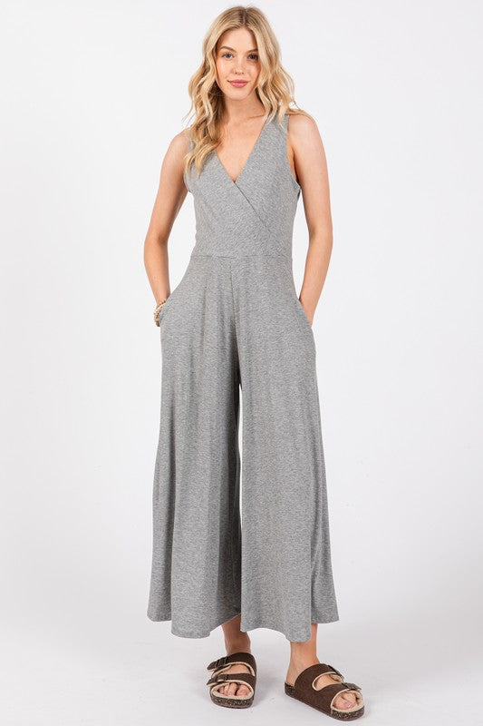 Heather Gray Tank Jumpsuit