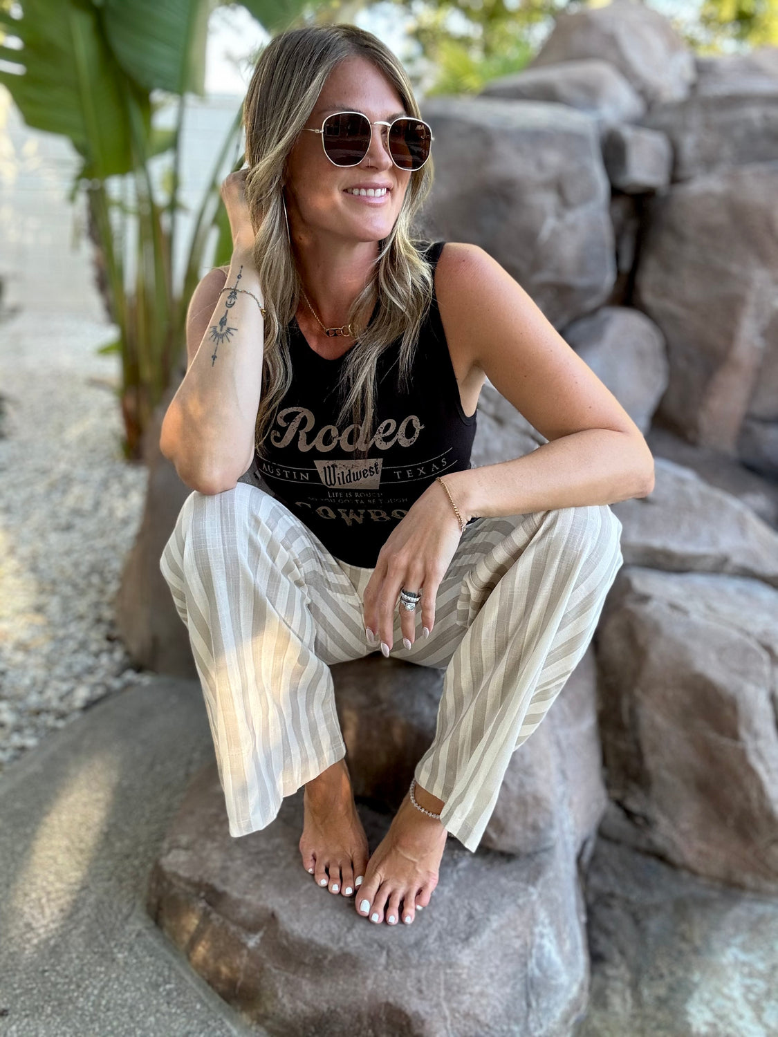 Linen & Oat Striped Pants