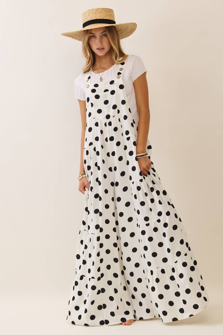 Polka Dot Sling Maxi Jumpsuit