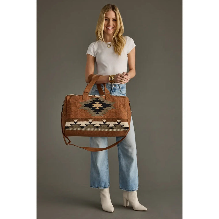 Brown & Black Aztec Duffle