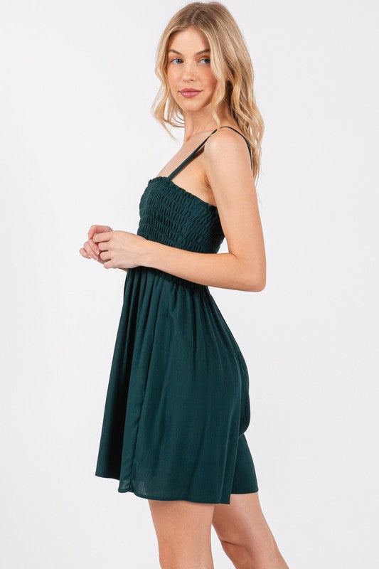 Emerald Green Ruched Romper