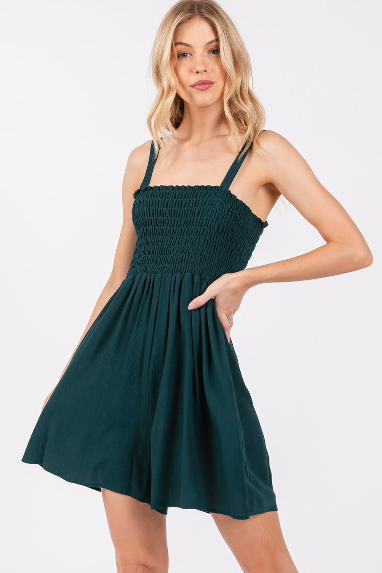 Emerald Green Ruched Romper
