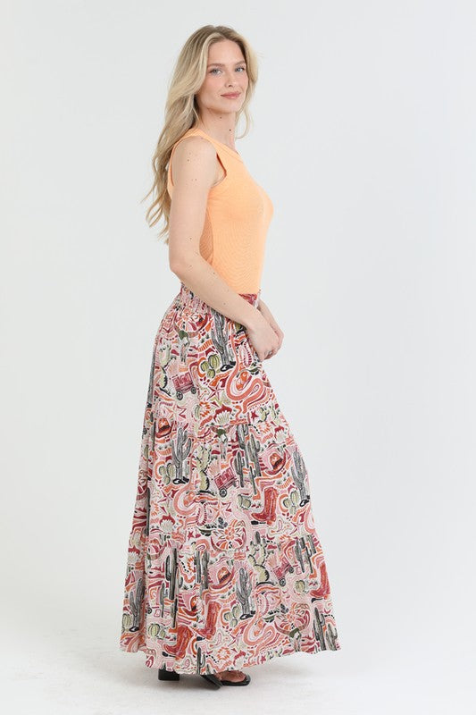Out West Maxi Slit Skirt