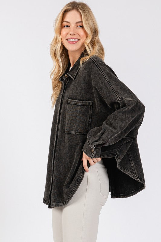 Slate Mineral Washed Shacket