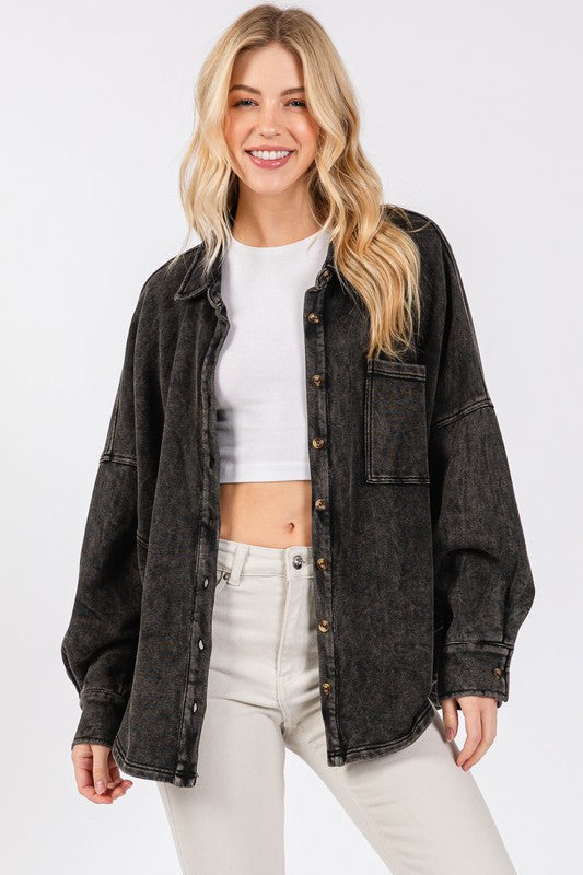 Slate Mineral Washed Shacket