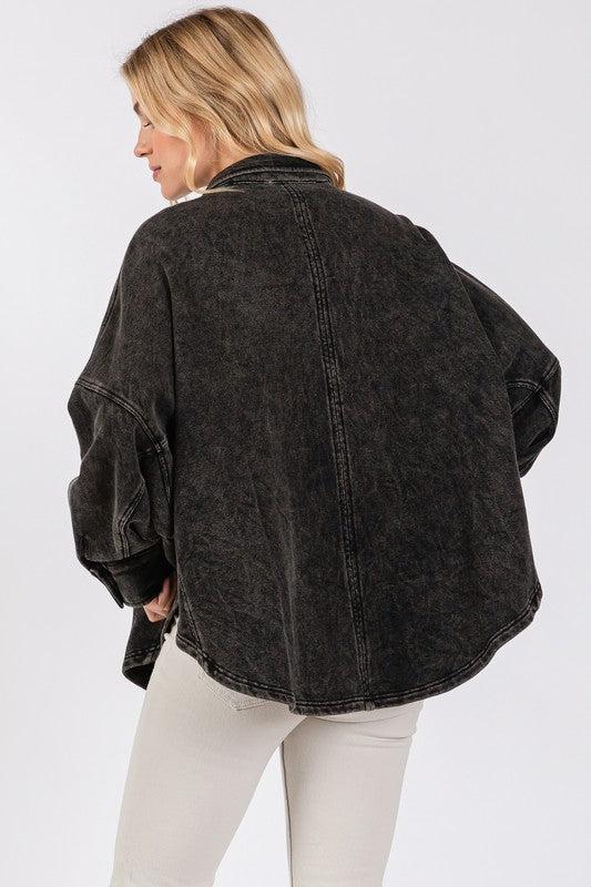 Slate Mineral Washed Shacket