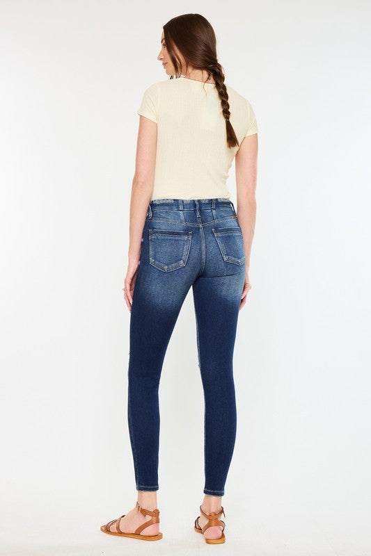 Indigo Distressed Skinny Kancan Jeans