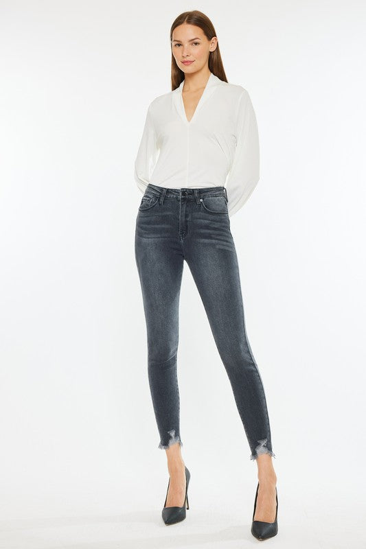 Black Stone Washed Skinny Jeans