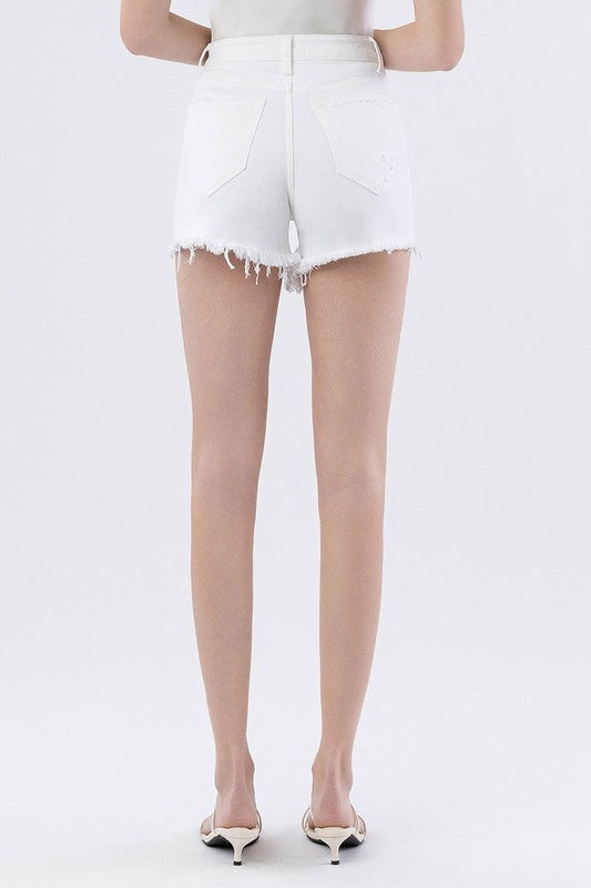 Clara White Denim Shorts