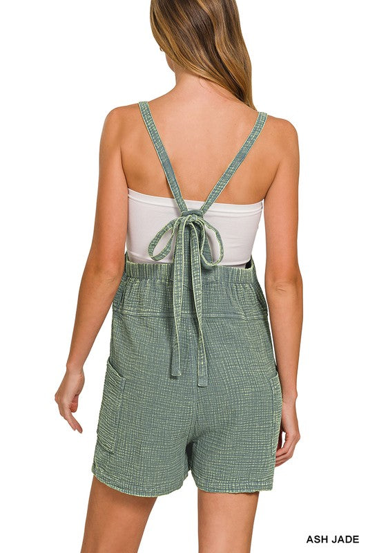 Sage Gauze Overall Romper