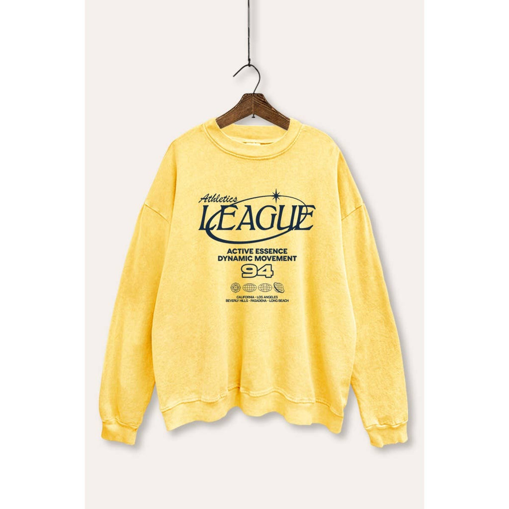 Retro Athletic Sports Graphic Mineral Wash Sweatshirt