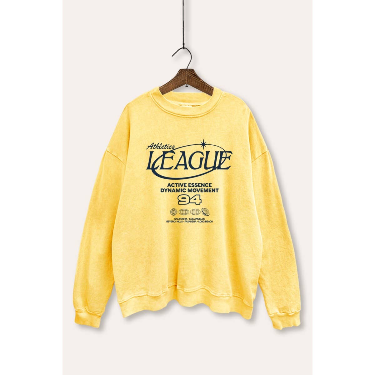 Retro Athletic Sports Graphic Mineral Wash Sweatshirt