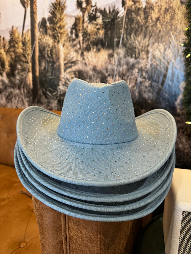 Denim + Diamonds Cowgirl Hat