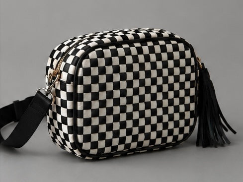 Checkmate Black +Ivory Crossbody Purse