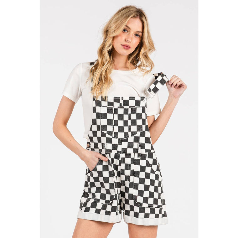 Game Day Checkered Overalls