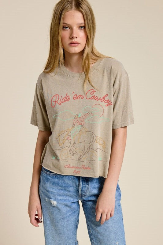 Ride Em Cowboy Crop Tee