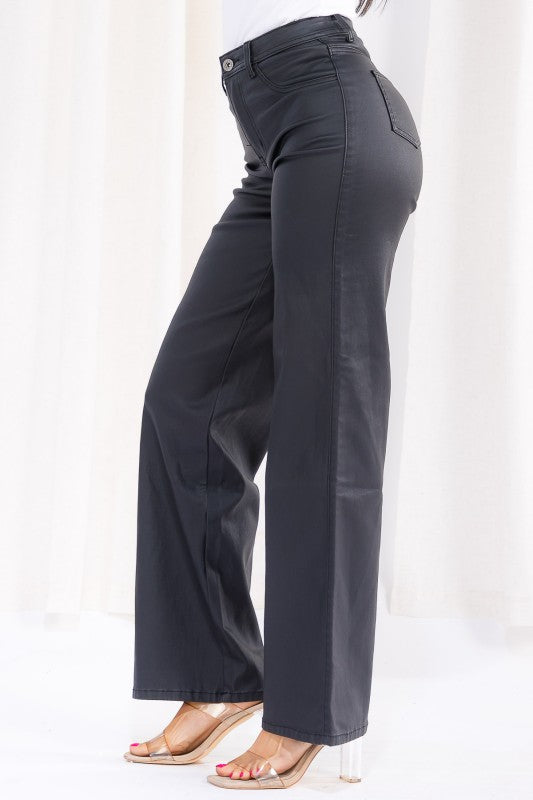 Faux Leather Straight Leg Pants