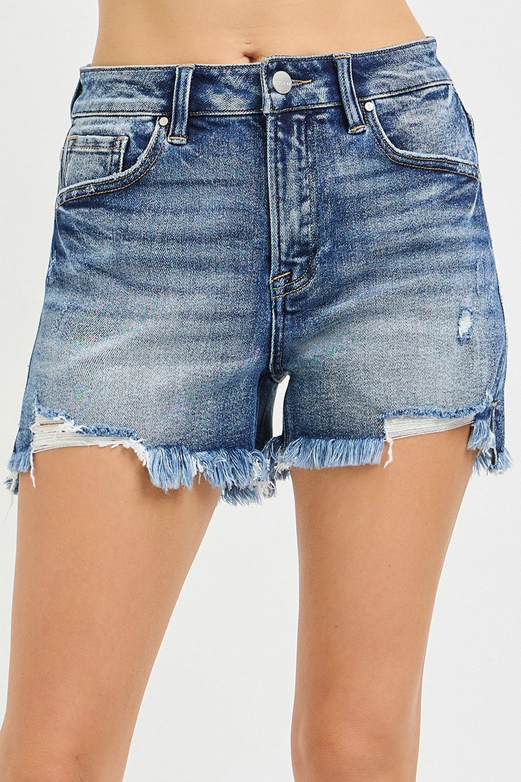 Indigo High Rise Risen Shorts