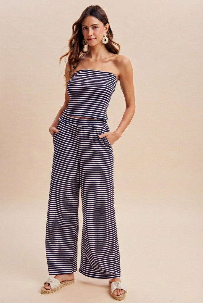 Jersey Girl Navy Stripe Set