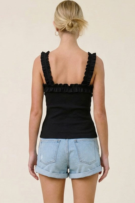 Ruffled Strap Tank