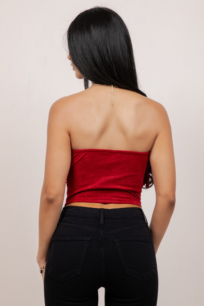 Rowdy Red Fringe Top