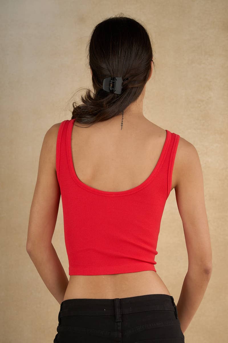 Redhot Studded Crop Tank