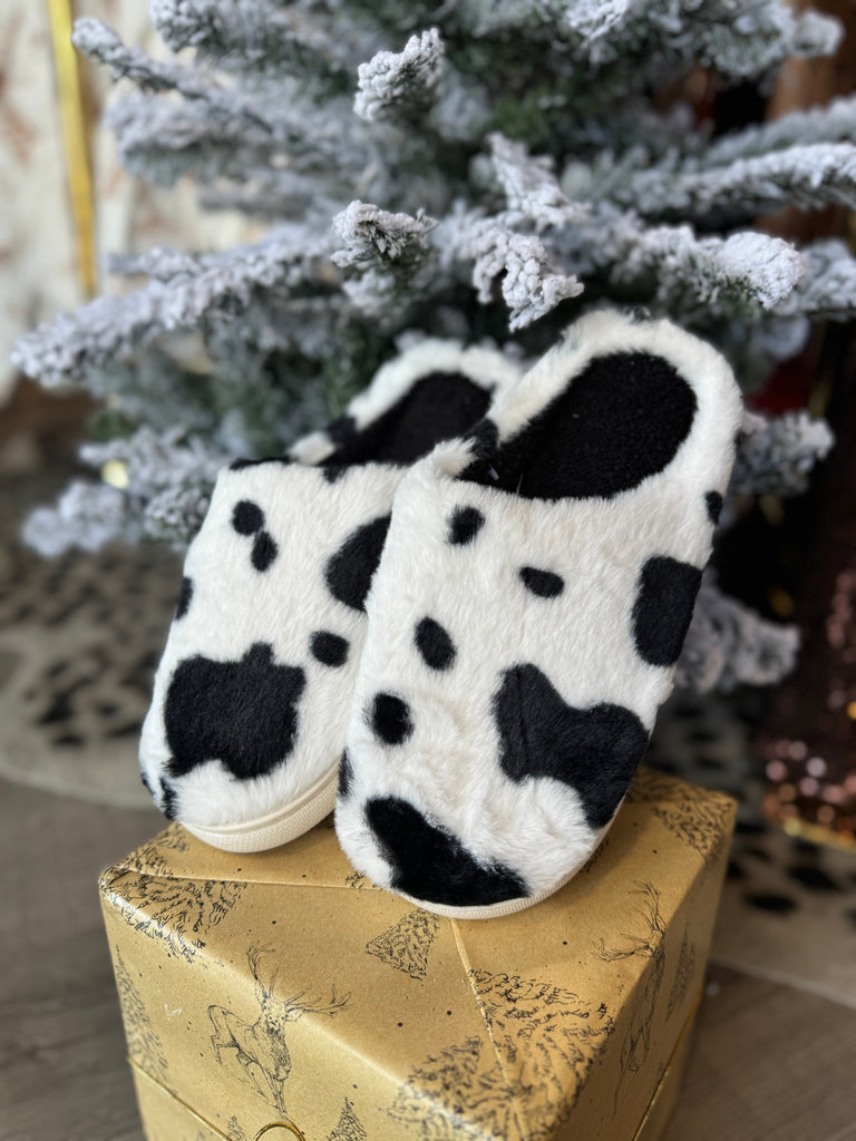 Cow Print Slipper