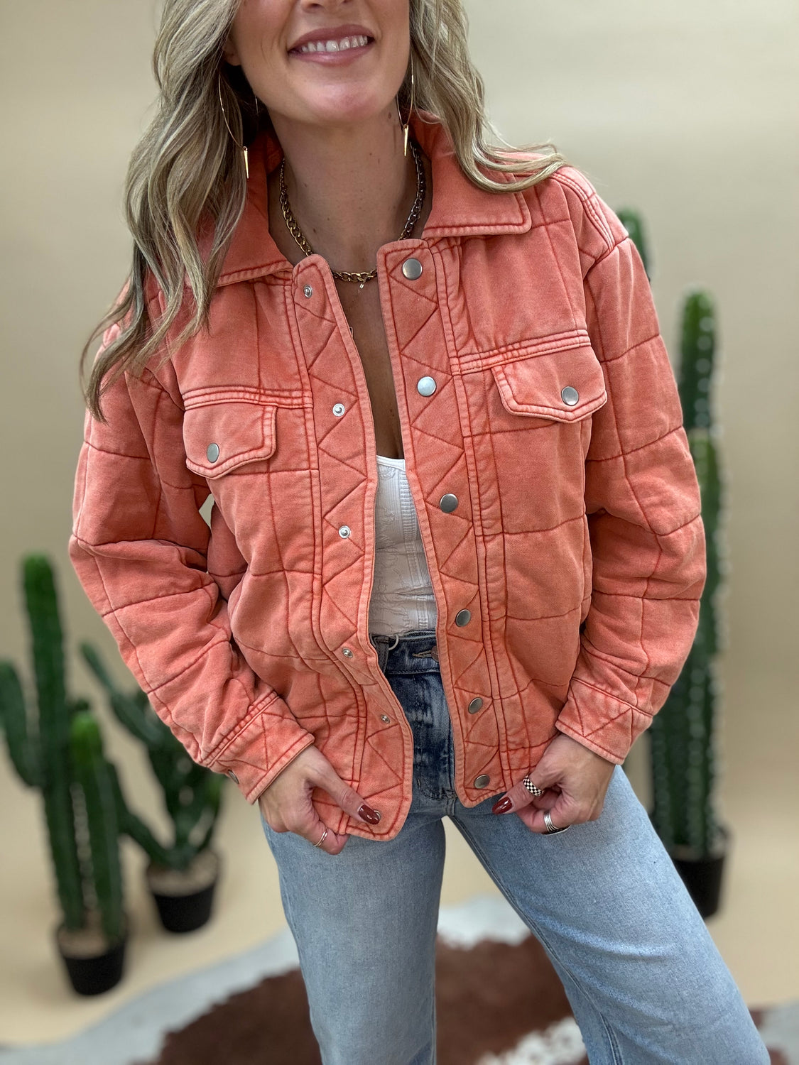 Pumpkin Quilted Jacket