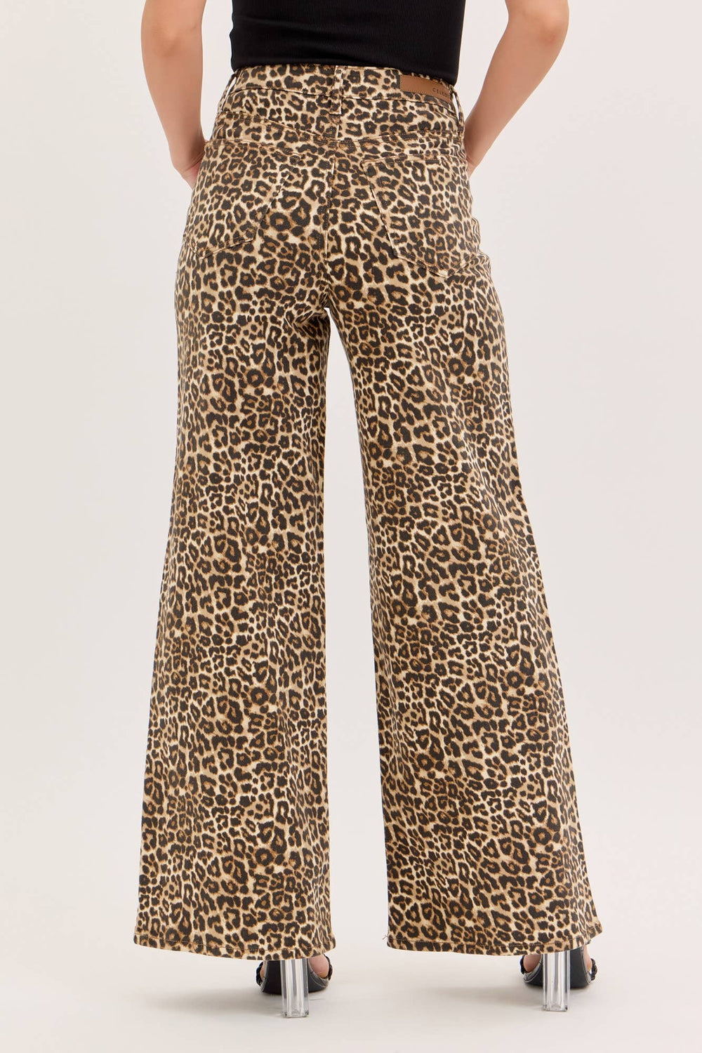 Leopard High Rise Wide Leg Cello Jeans