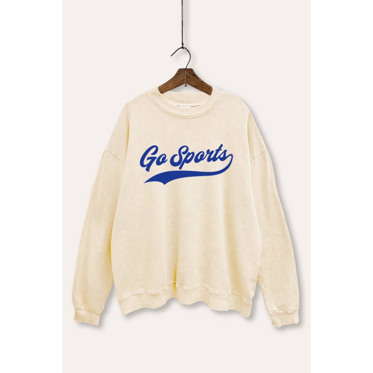 Go Sports Varsity Typography Mineral Wash Sweatshirt