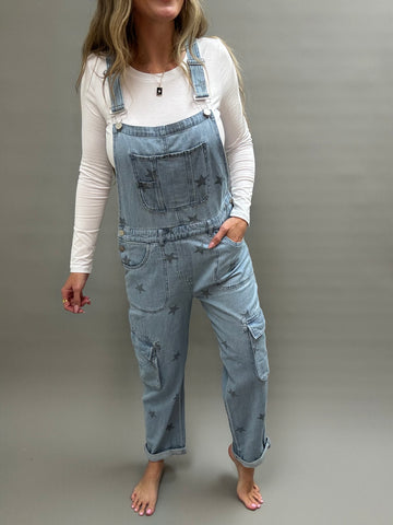 Star Print Cargo Overalls