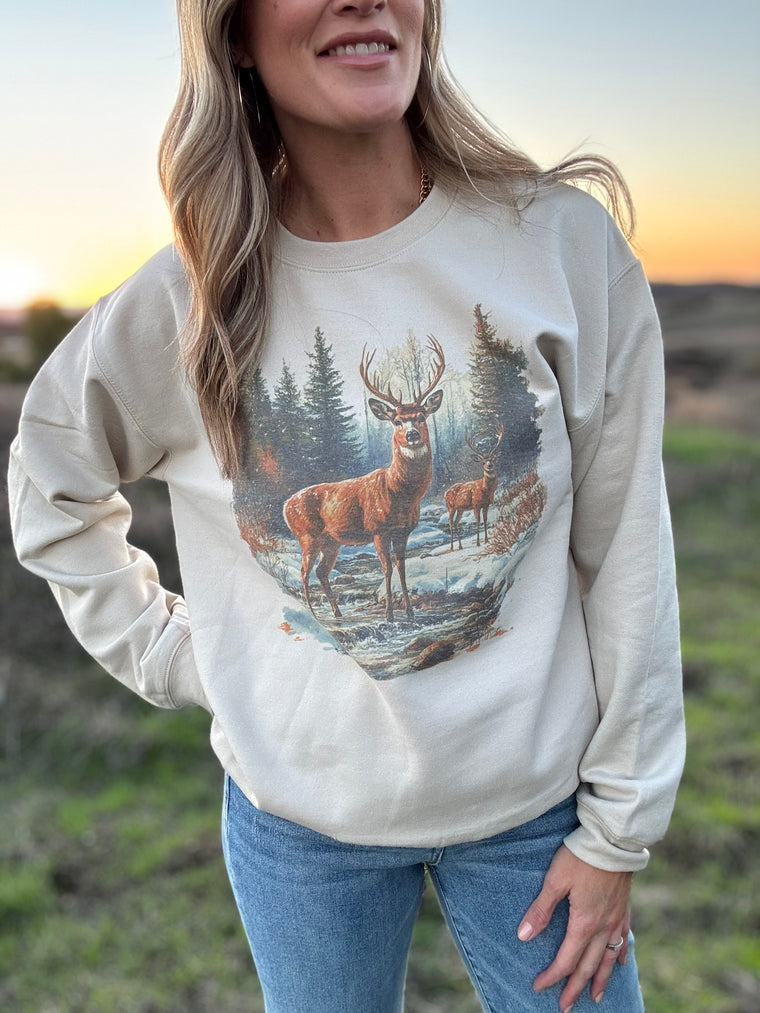 Bambi Deer Pullover Sweatshirt