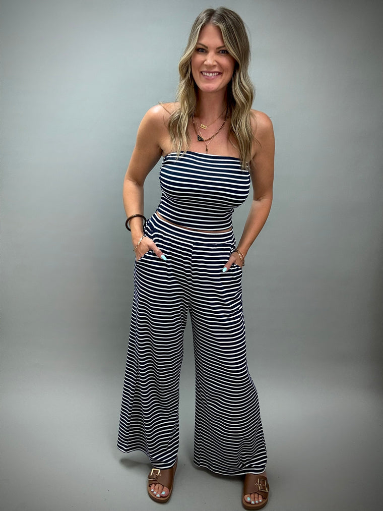 Jersey Girl Navy Stripe Set