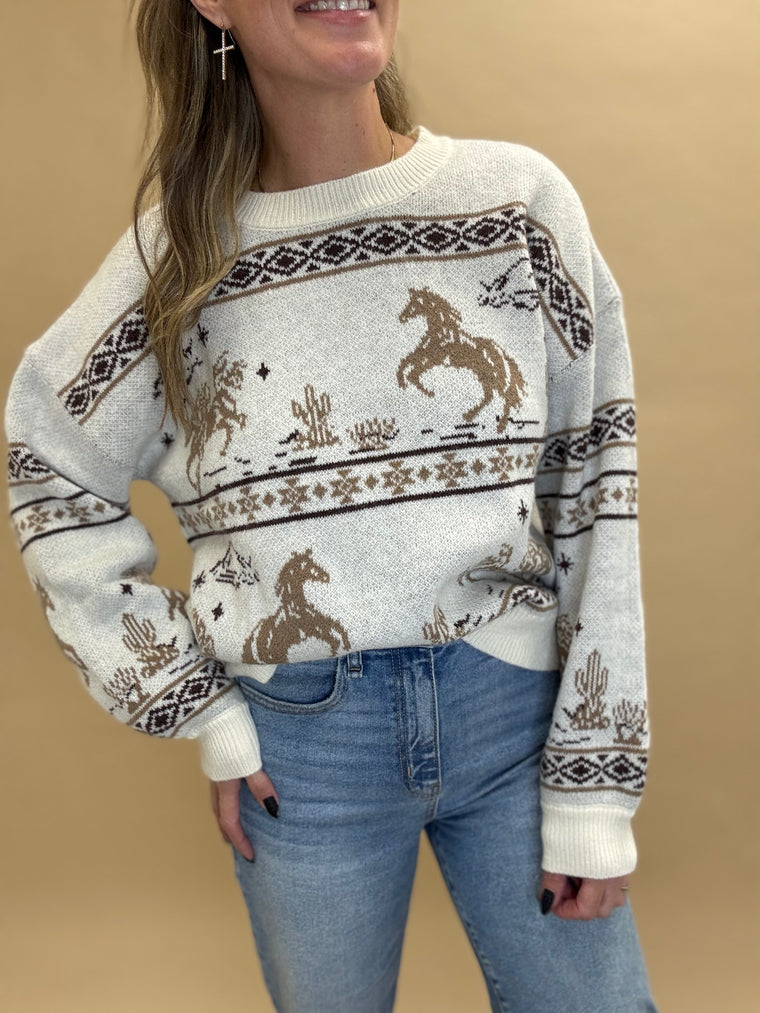 Winter West Knit Sweater Top