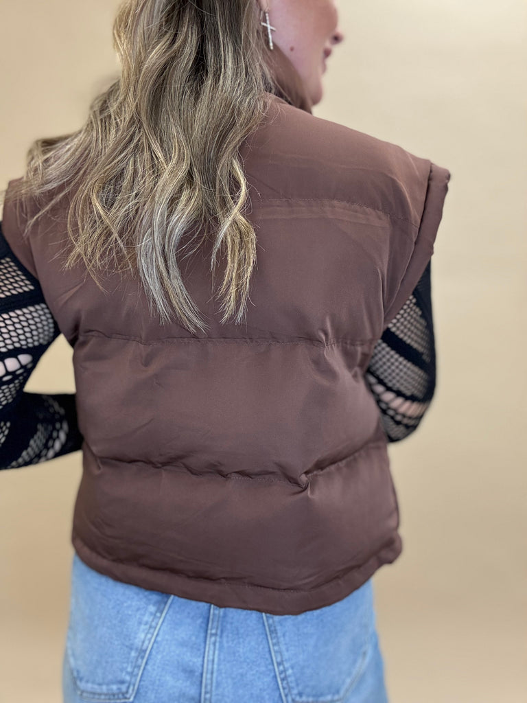 Quilted Chocolate Puffer Vest