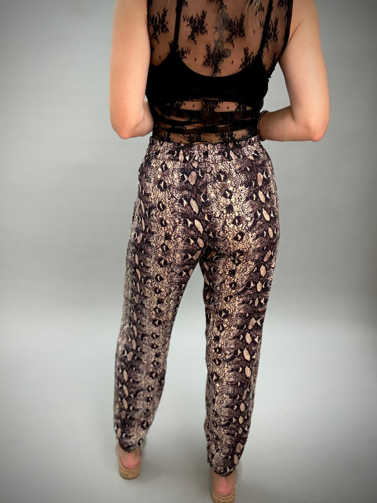 Snake Print Jogger Pants
