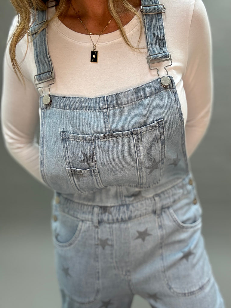Star Print Cargo Overalls